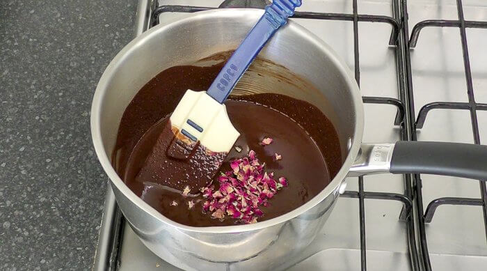 dairy free rose flavoured chocolate mixture